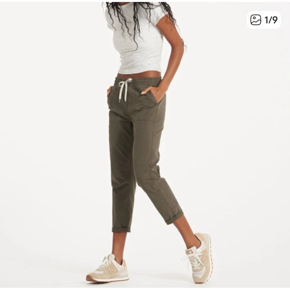 Vuori Olive Green Drawstring Track Pants